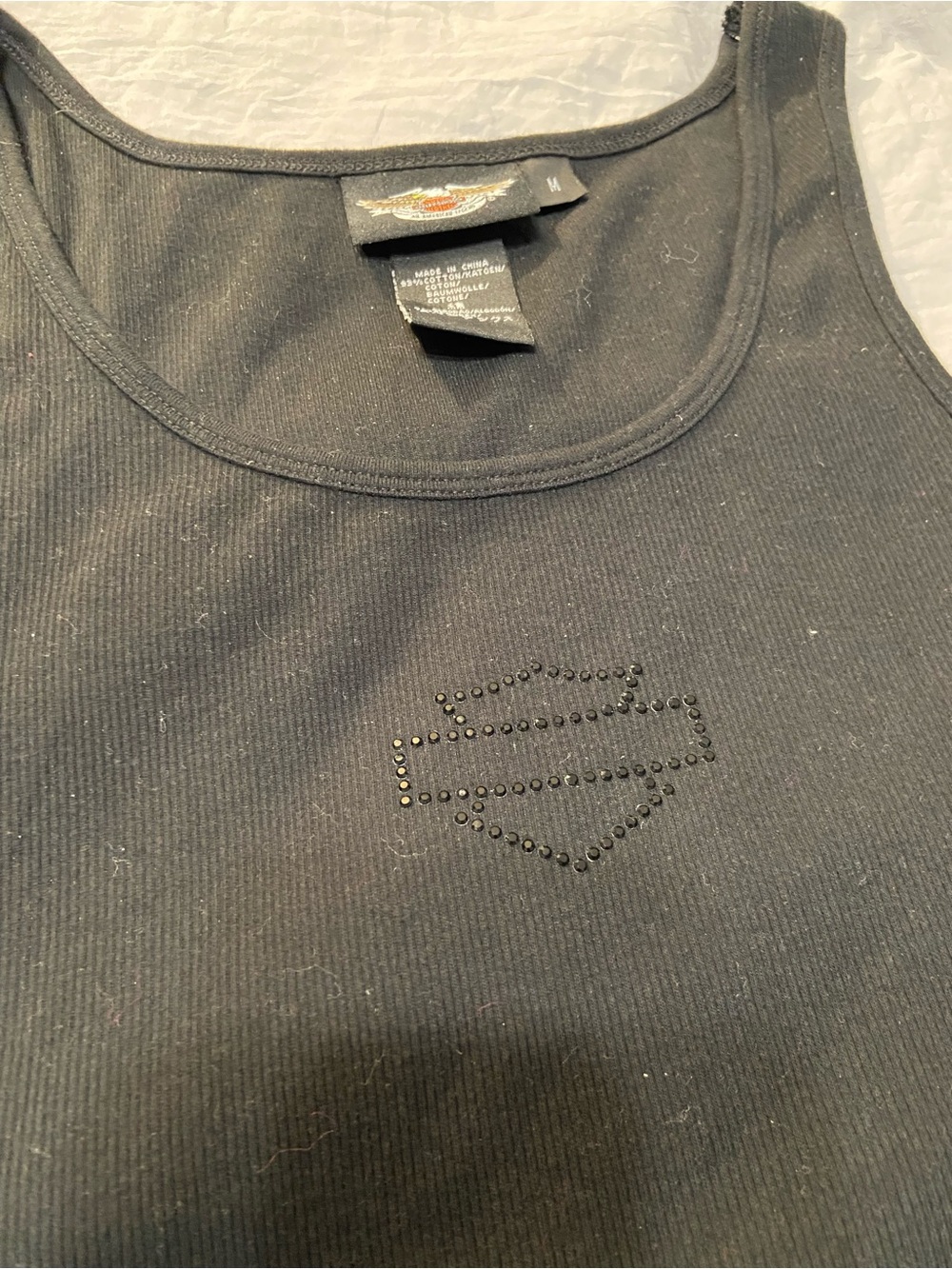 Harley-Davidson Women's Black Ribbed Tank with Subtle Logo